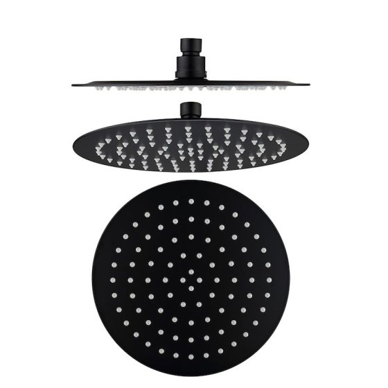 Fiona Black Slim Shower Head_200250BK