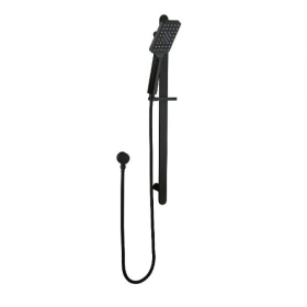 Sky Square Black Shower on Rail