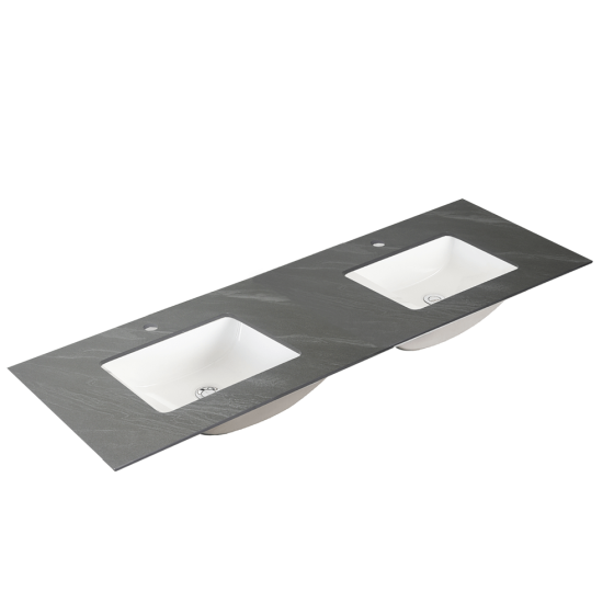 VTST150DSG-Double Bowl-Vanity Top-Shadow Grey-Alpine