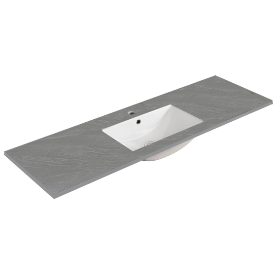 VTST150DSG-Single Bowl-Vanity Top-Shadow Grey-Alpine