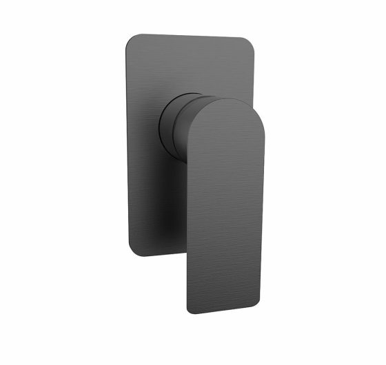 104105SGM - Sky Handle & Backing Plate - Square - GUN METAL - Alpine