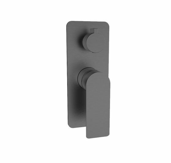 104106GM - Sky Handle & Backing Plate - GUN METAL - Alpine